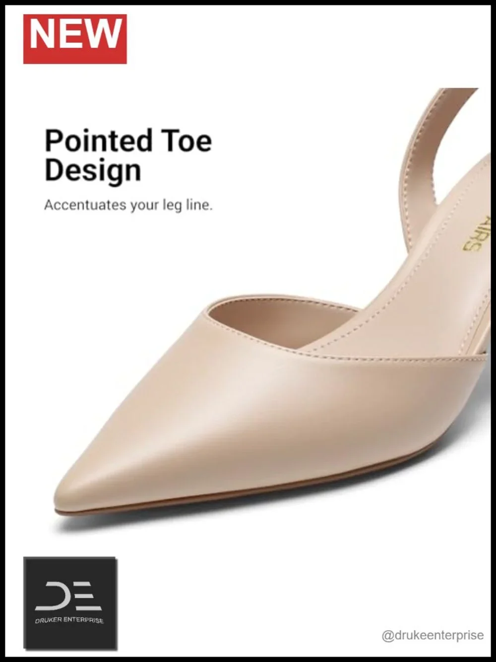 Slingback Kitten Heels with Detachable Ankle Strap Pointed Toe Pumps